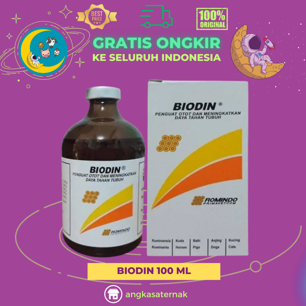 Jual BIODIN 100 ML INJEKSI ATP INTRAMUSKULAR UNTUK HEWAN BESAR | Shopee ...