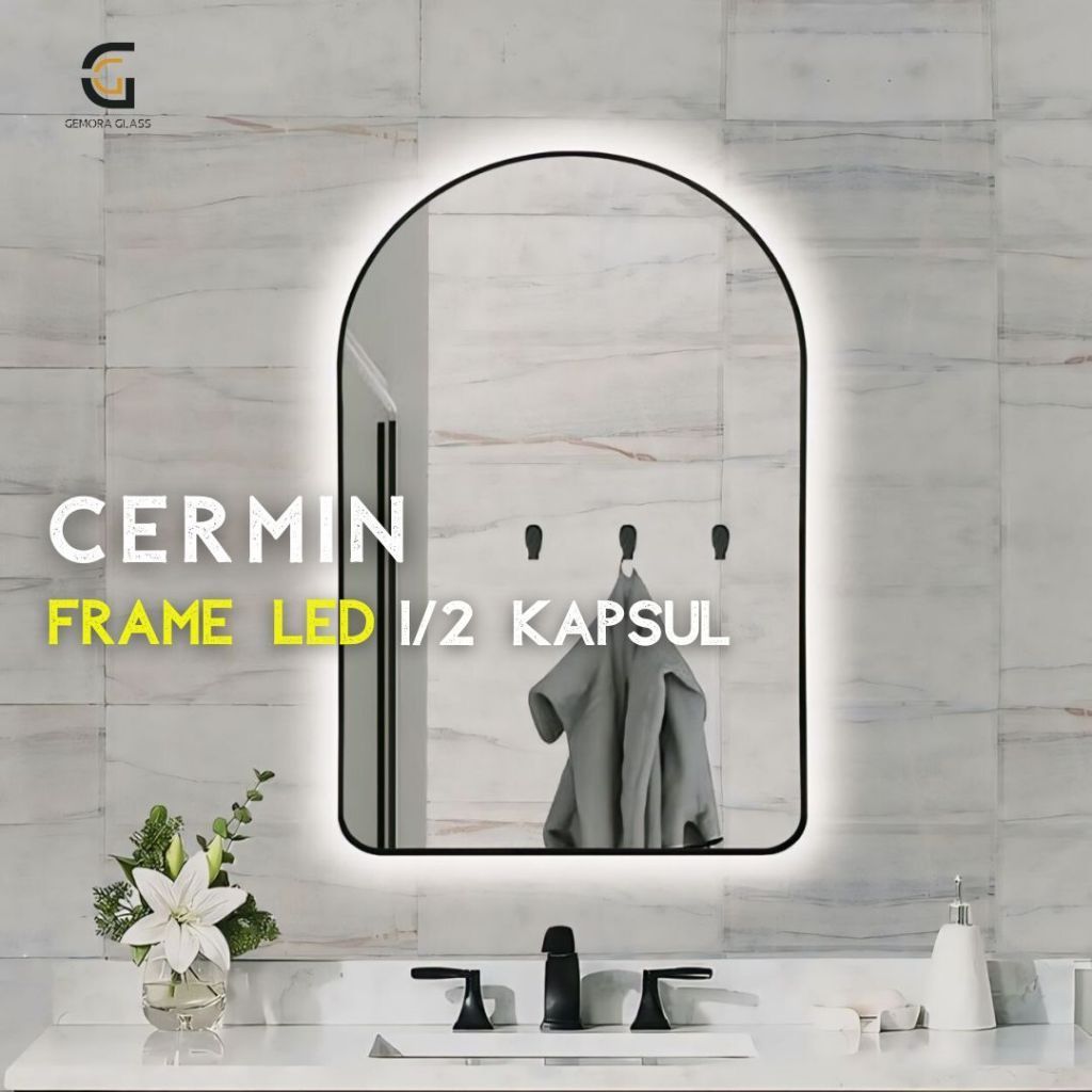 Jual Cermin LED Setengah Kapsul Frame Dekorasi Dinding Aesthetic ...