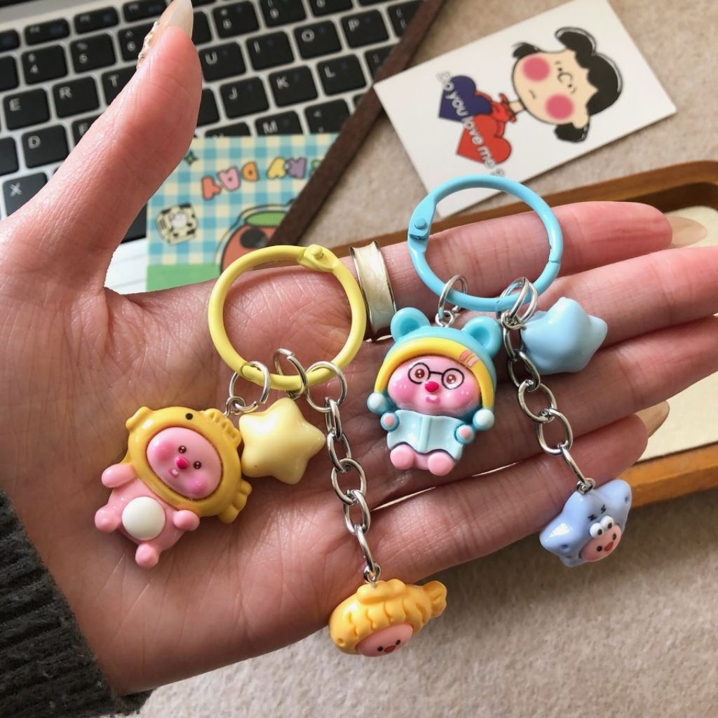 Jual (KCH003) Loopy Resin key chain | kunci gantungan tas bag charm ...