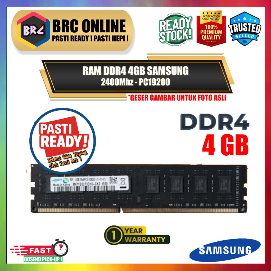Jual RAM PC SAMSUNG DDR4 4GB PC19200 2400MHZ LONGDIMM MEMORY KOMPUTER ...