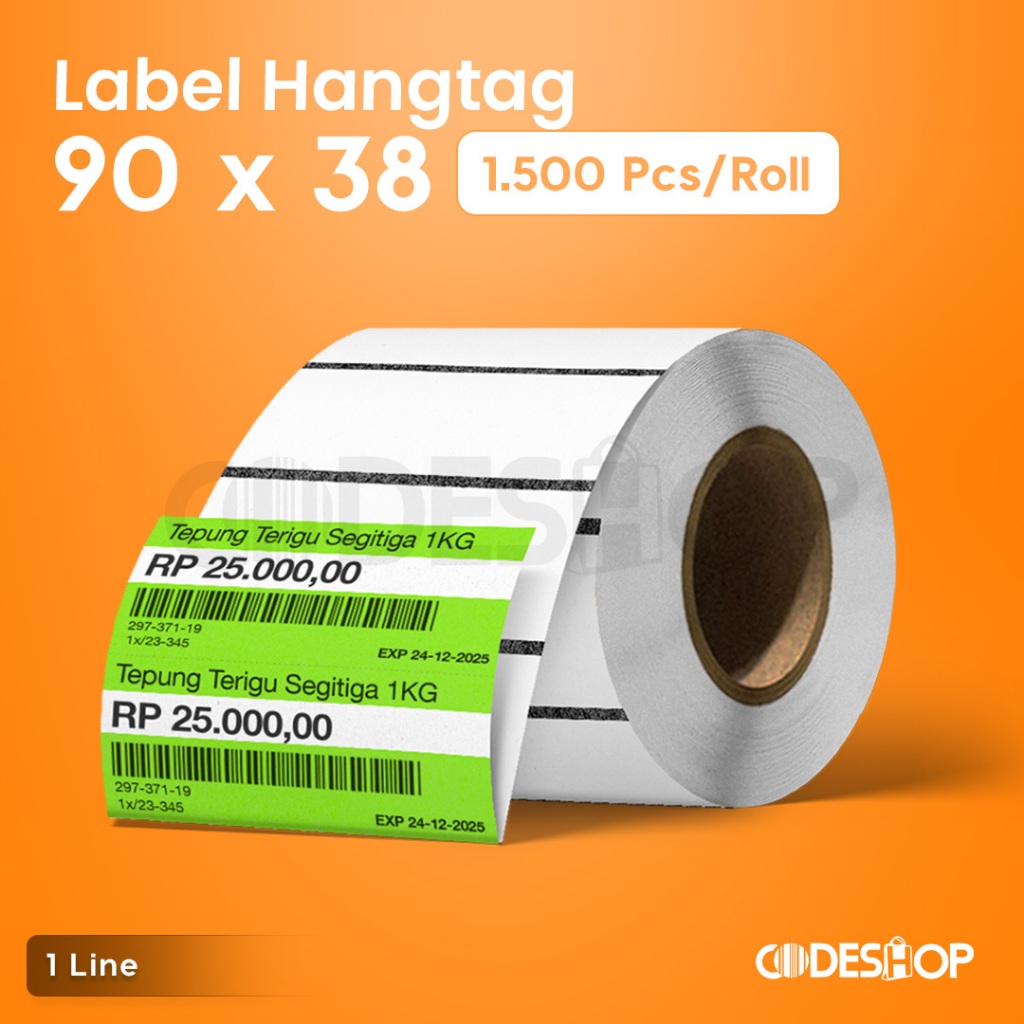 Jual Label Stiker Karton Rak Gondola 90x38mm Warna Hijau 90x38 Stiker ...