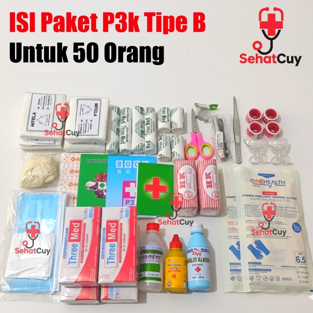 Jual Paket P3k Hanya lsi / First Aid / Isi Lengkap Paket P3k Tipe B ...