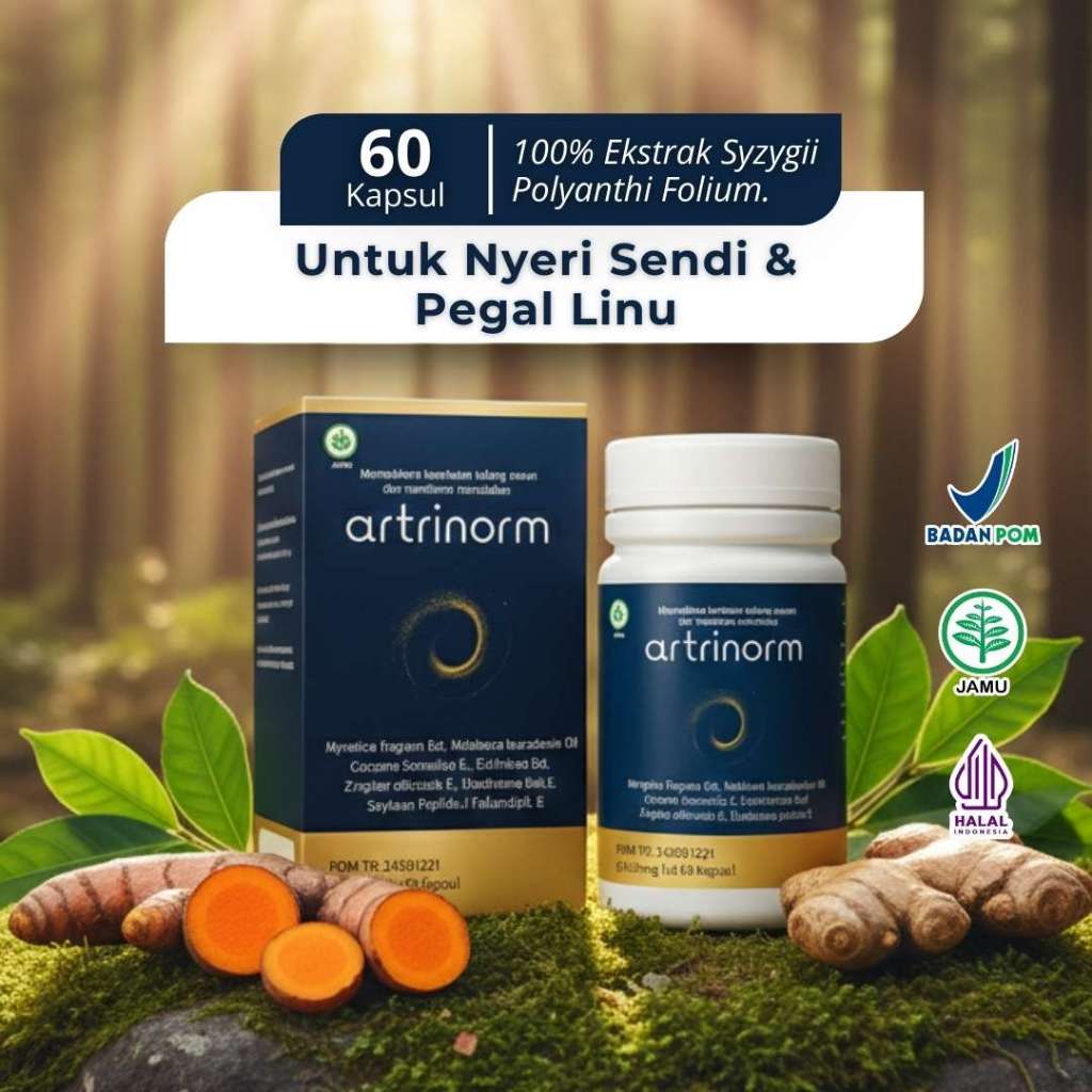 Artrinorm Kapsul Herbal BPOM Untuk Nyeri Sendi & Pegal Linu Asam Urat Rematik Saraf Kejepit