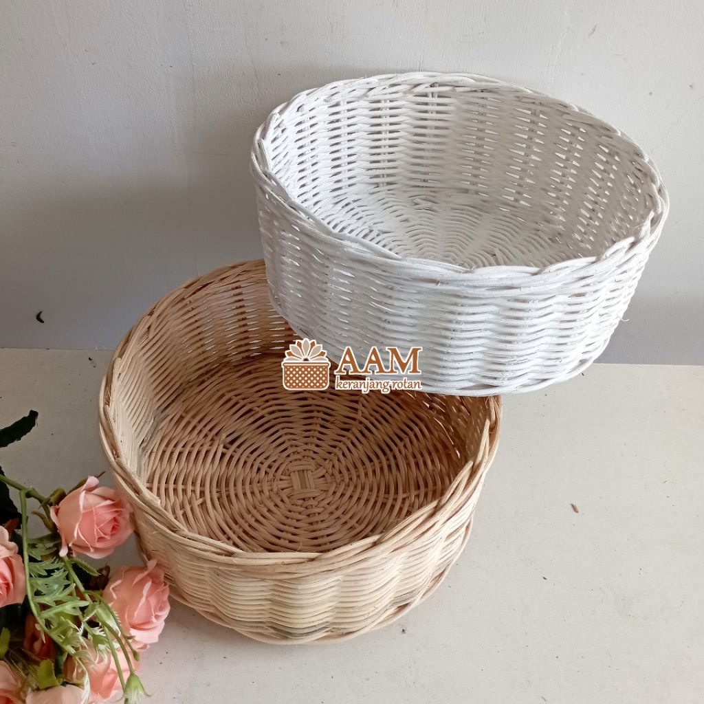 Jual Keranjang Bulat Rotan Halus diameter 18cm | Shopee Indonesia