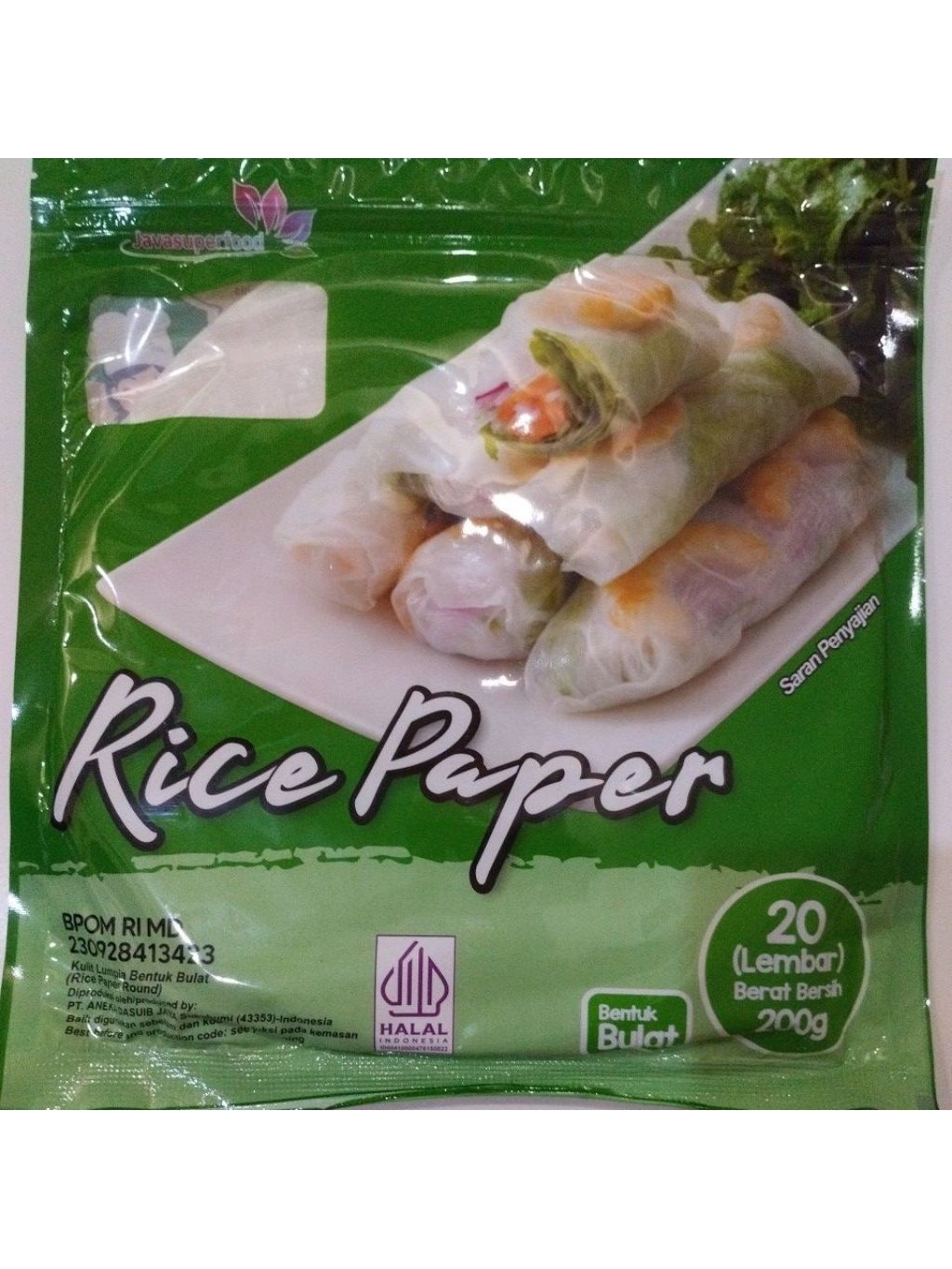 Jual Rice Paper Java Superfood isi 20 Lembar [ Bentuk Bulat & Kotak ...