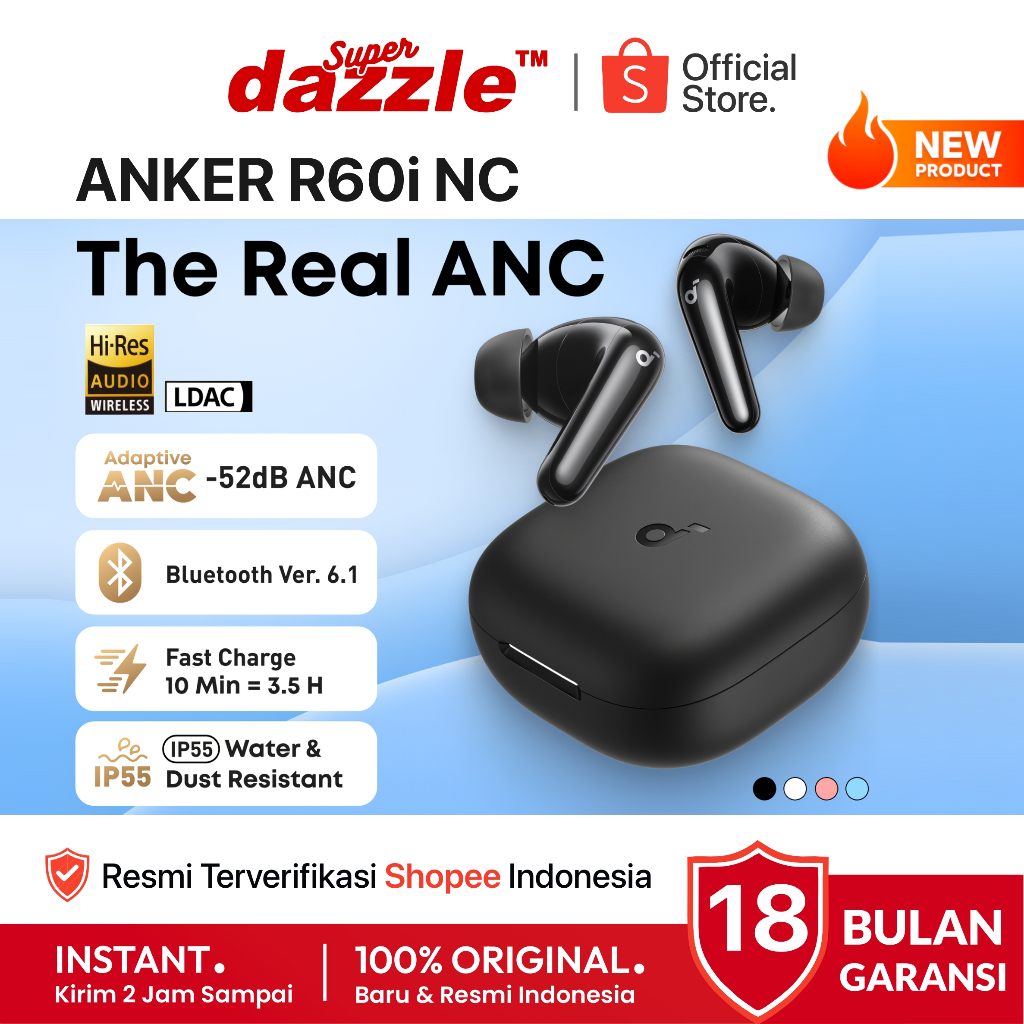 Jual ANKER Soundcore R60i NC TWS ANC Hi-Res LDAC BT 6.1 50H IPX55 AI ...