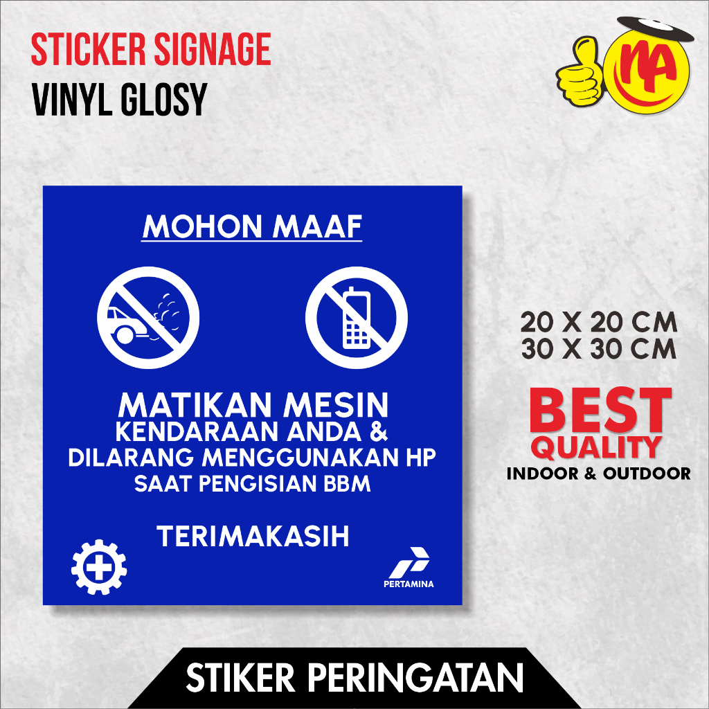Jual Sticker Rambu Stikcone / Mohon Matikan Mesin Kendaraan / Dilarang ...