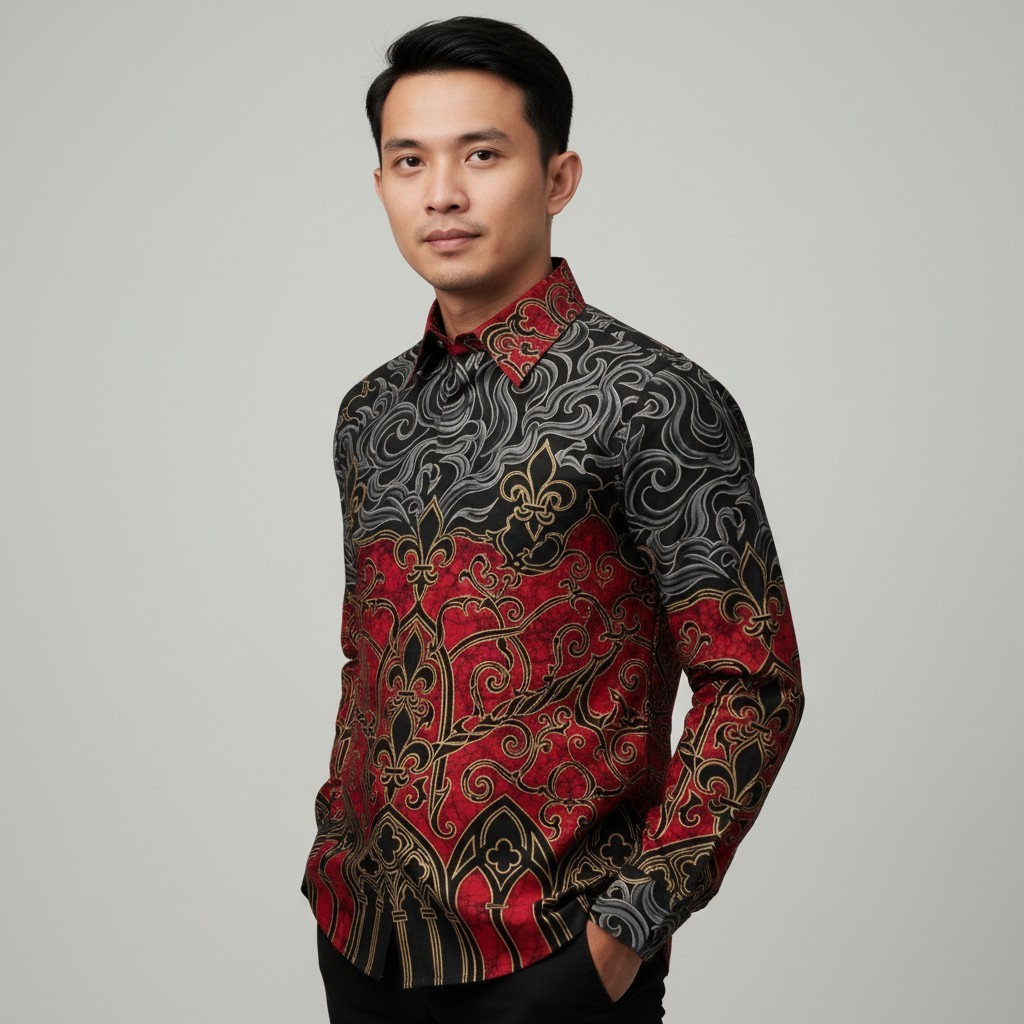 Jual Batik Arwinda Auralis kemeja Batik Pakai Puring lengan panjang ...