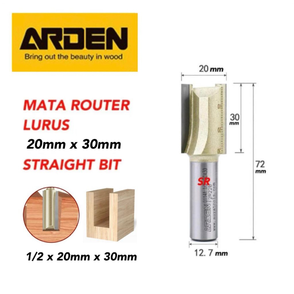 Jual Mata Router/ Profil Lurus 20mm × 30mm As 1/2 Straight Bits Merk ...