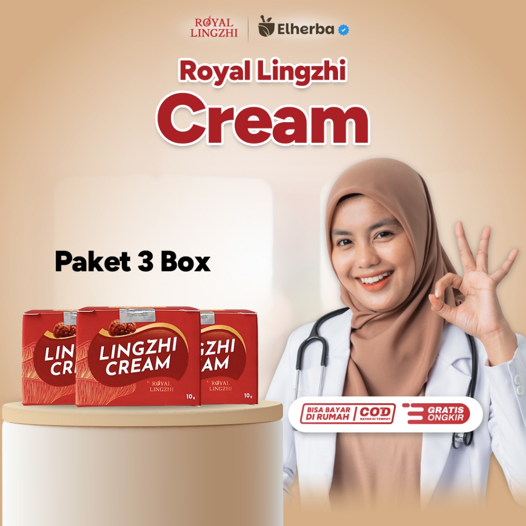 Lingzhi Cream Salep Ekstra Jamur Linzghi 3 pcs