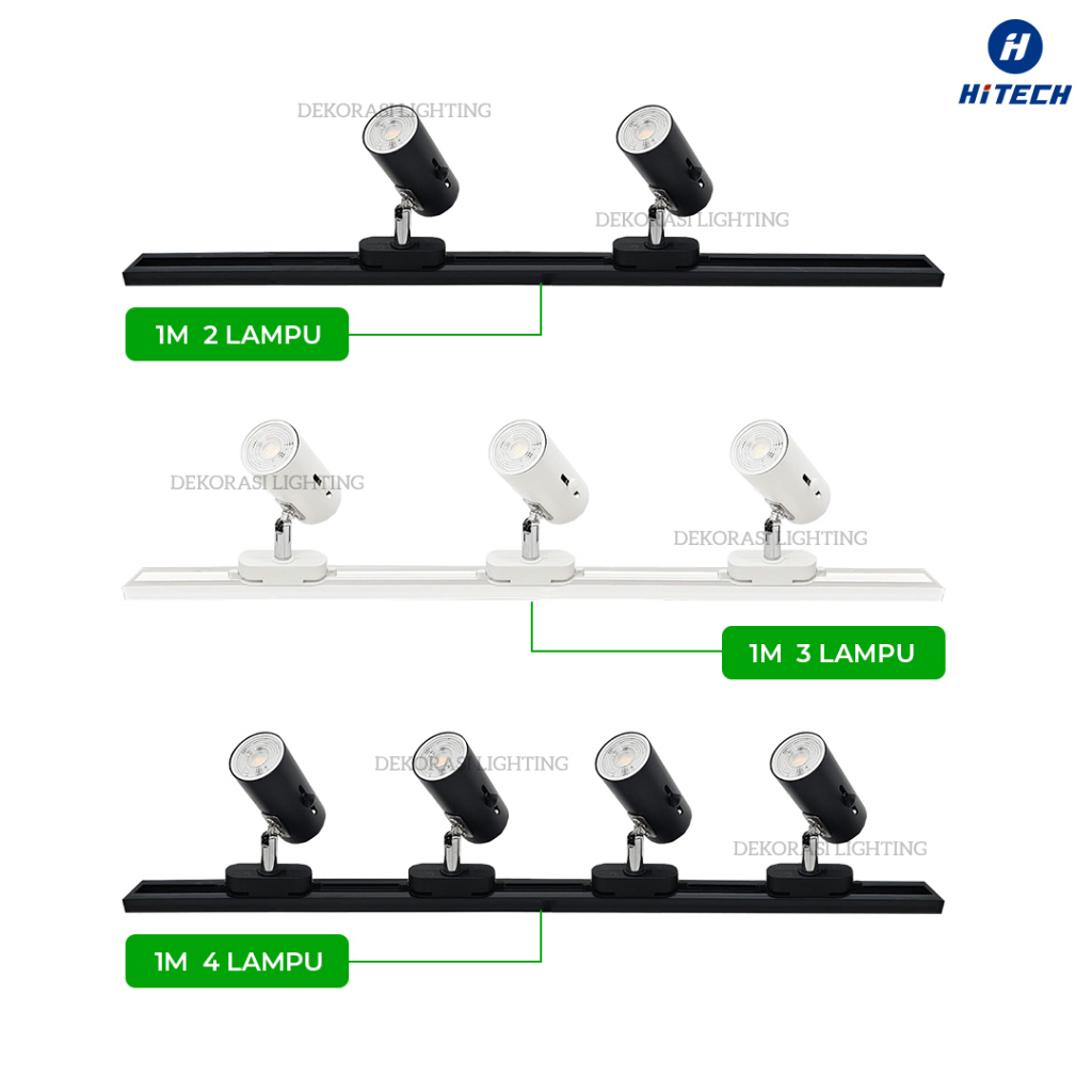 Jual Lampu spotlight track rell 1meter isi 2 3 4 lampu sorot lukisan ...