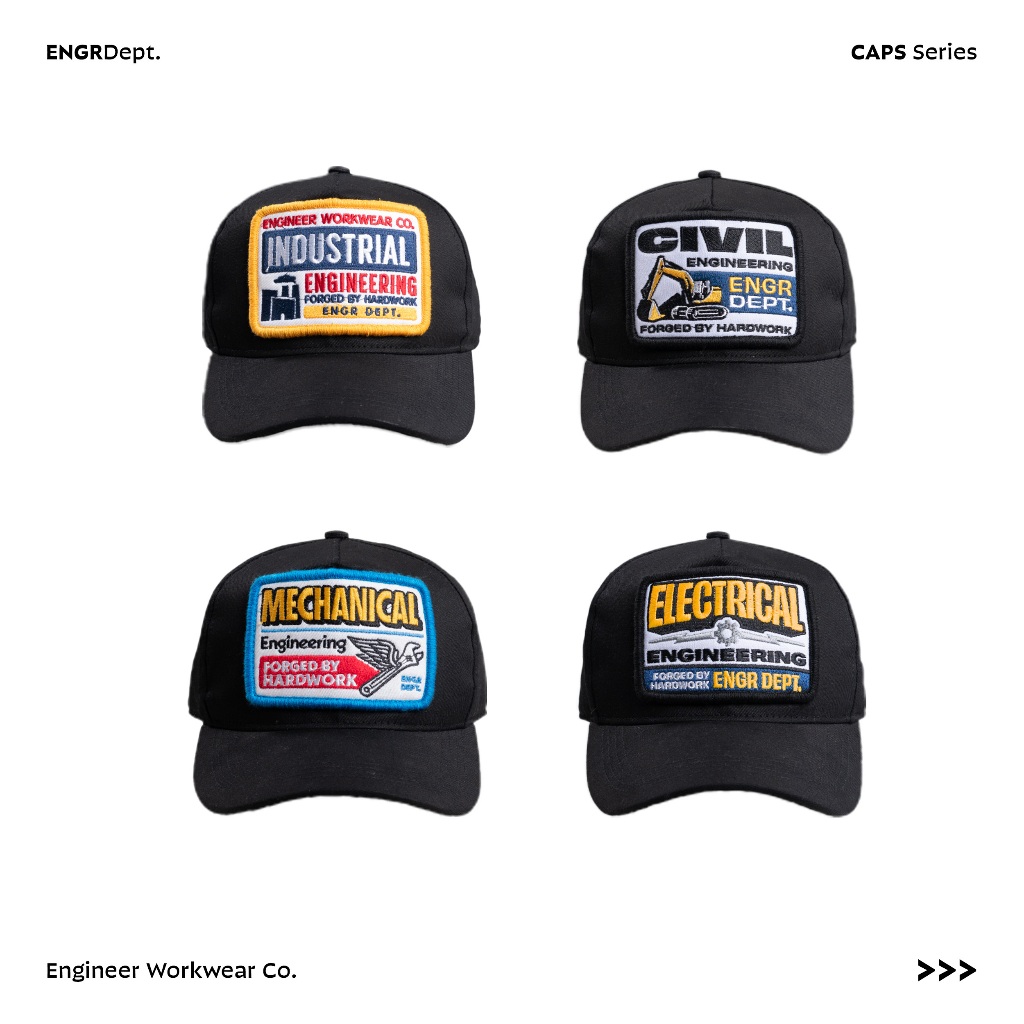 Jual Engineer Workwear - Engr Dept Series Black Caps | Shopee Indonesia