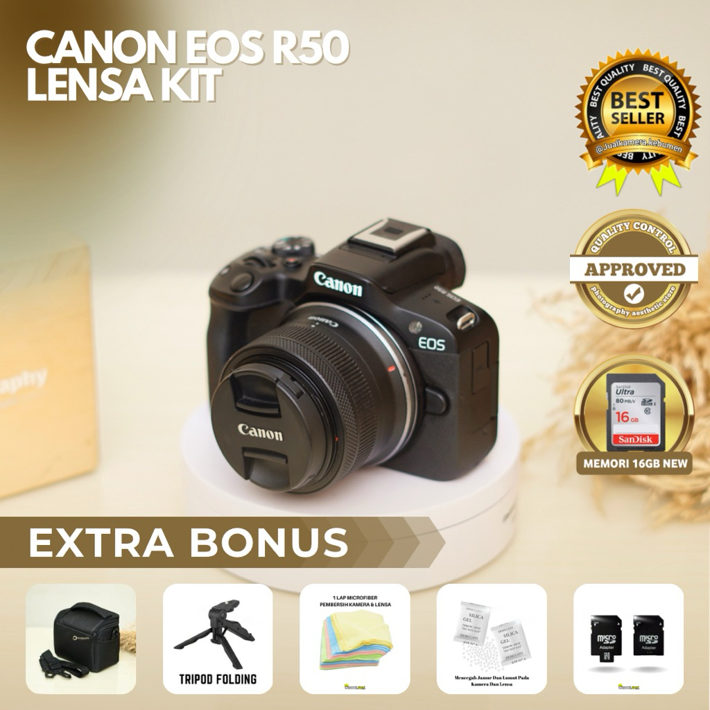 Jual Canon EOS R50 Kit 18-45mm Mirrorless Camera EOS R 50 18-45 mm ...