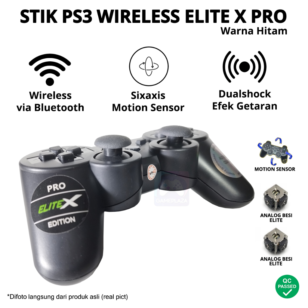 Jual STIK PS3 ELITE X PRO WIRELESS | MOTION SENSOR + ANALOG BESI GETAR ...