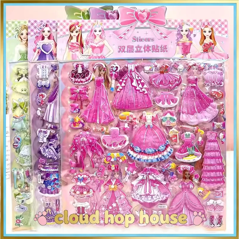 Stiker 3D Princess Dress Up | Montessori Edukasi Usia 3-6 Tahun | Bisa Dilepas Pasang & Hadiah D187