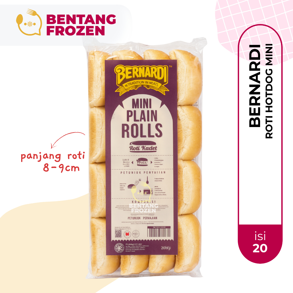 Jual Bernardi Roti Hotdog Mini Isi 20pcs / Plain Rolls / Hot Dog ...