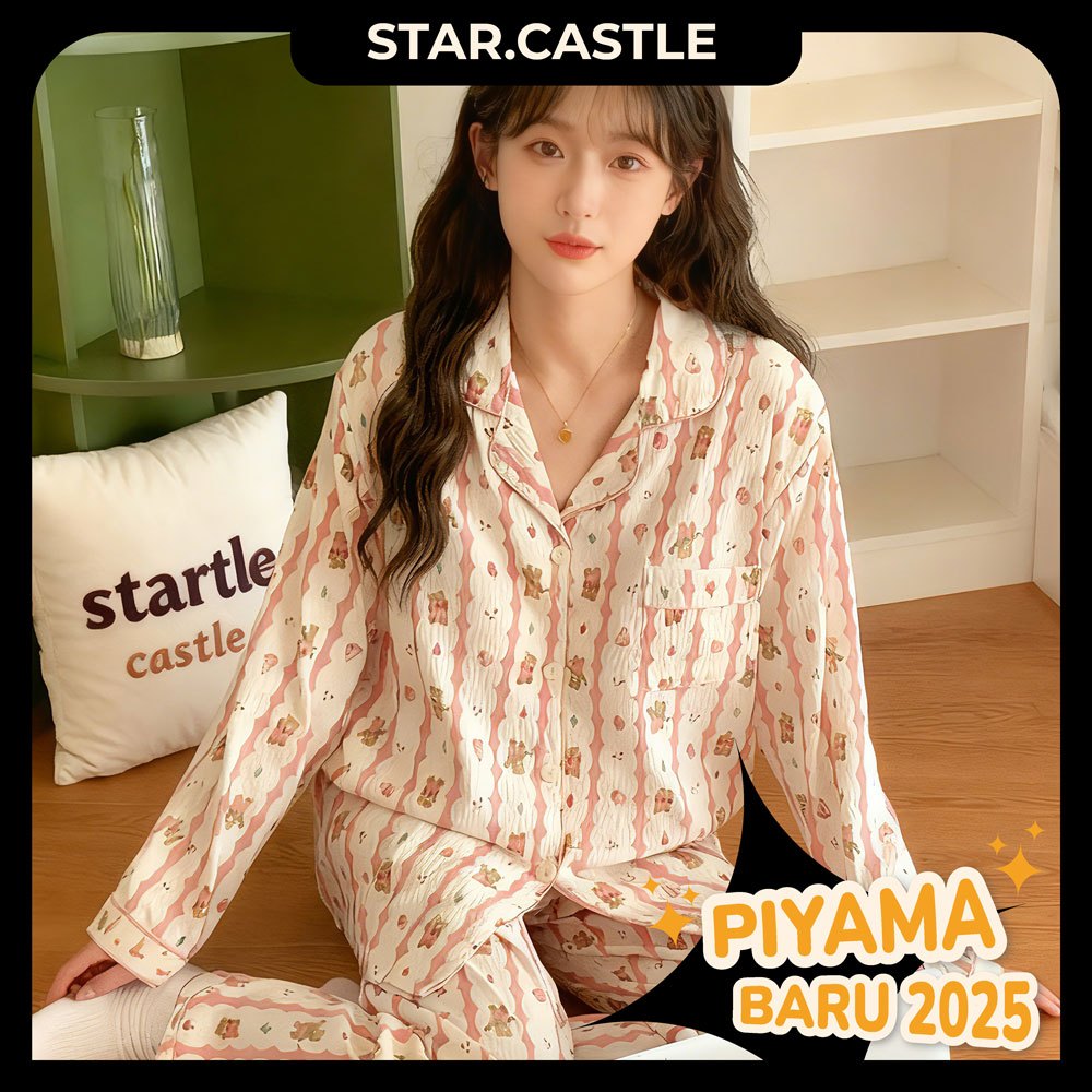 Jual 2025 Baju Tidur Dewasa Piyama Set Model Kemeja Dapat Baju Celana ...