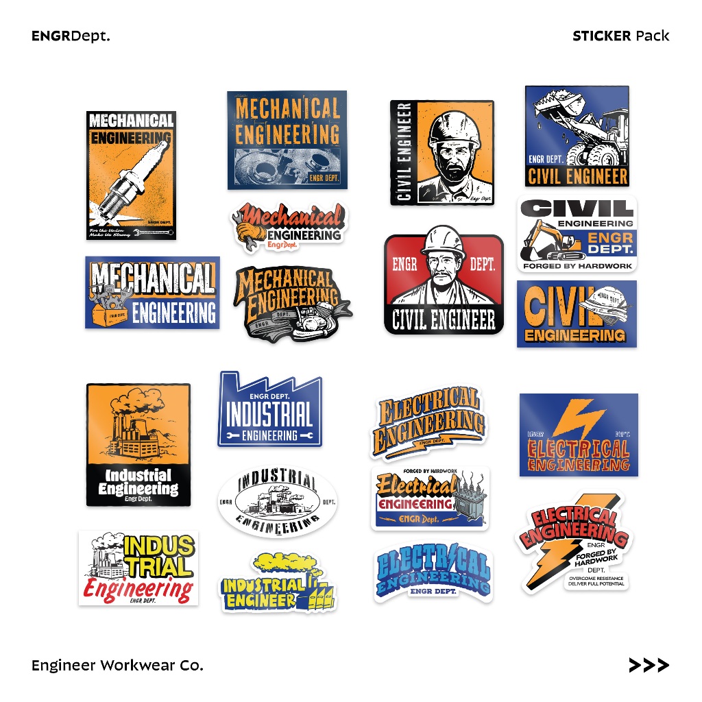 Jual Engineer Workwear - Engr Dept Series - Dept Sticker Pack | Shopee ...