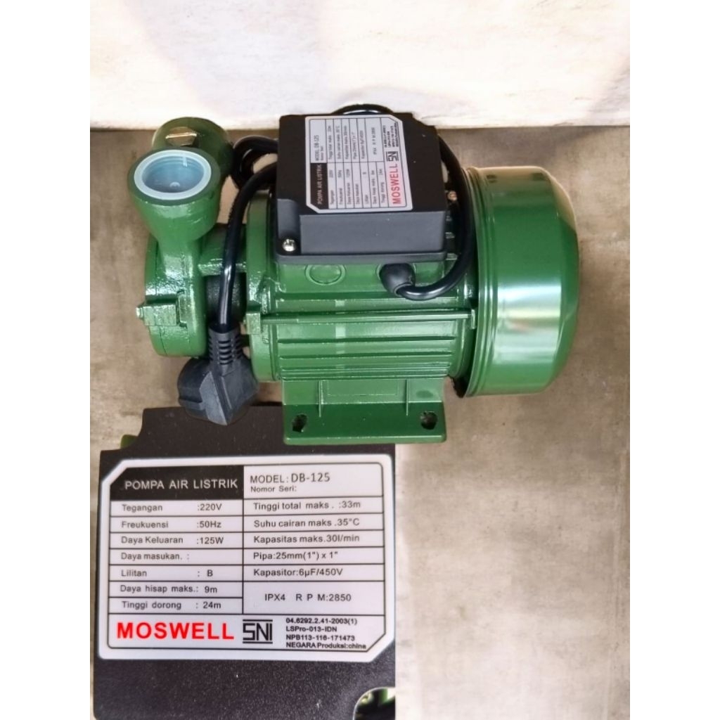 Jual Pompa Air Termurah Moswell DB-125 125W Standar SNI - Mesin Hisap ...