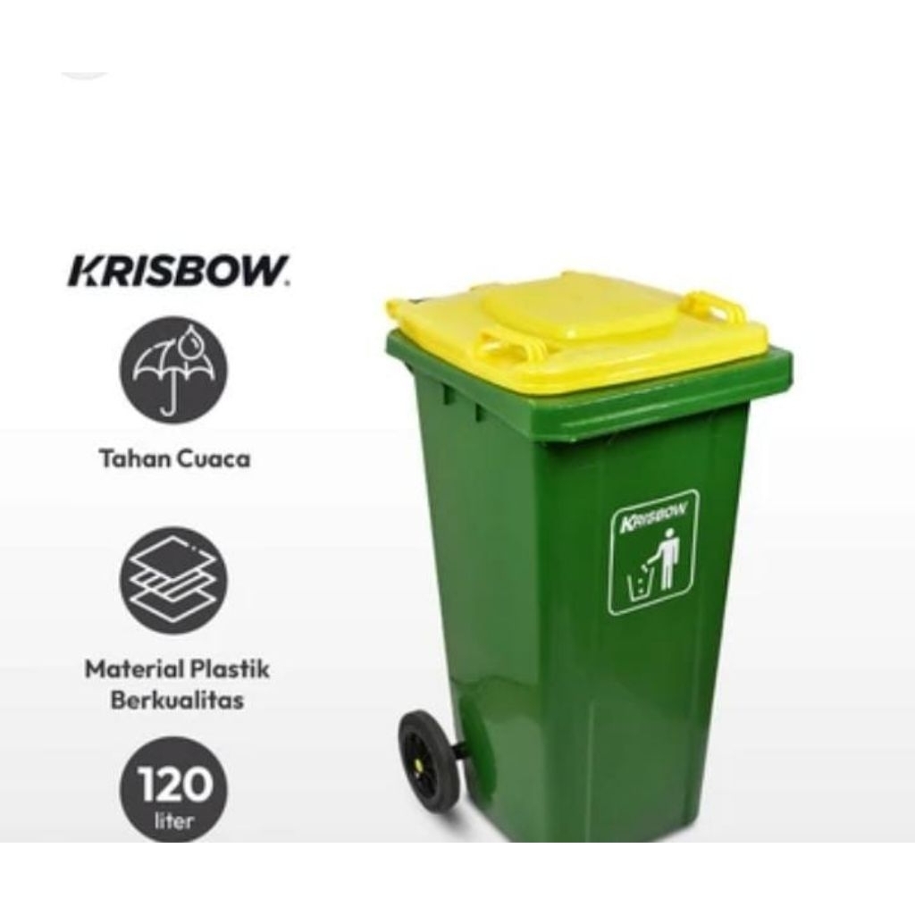 Jual Tempat Sampah Roda Hijau 120 Liter Tutup | Shopee Indonesia