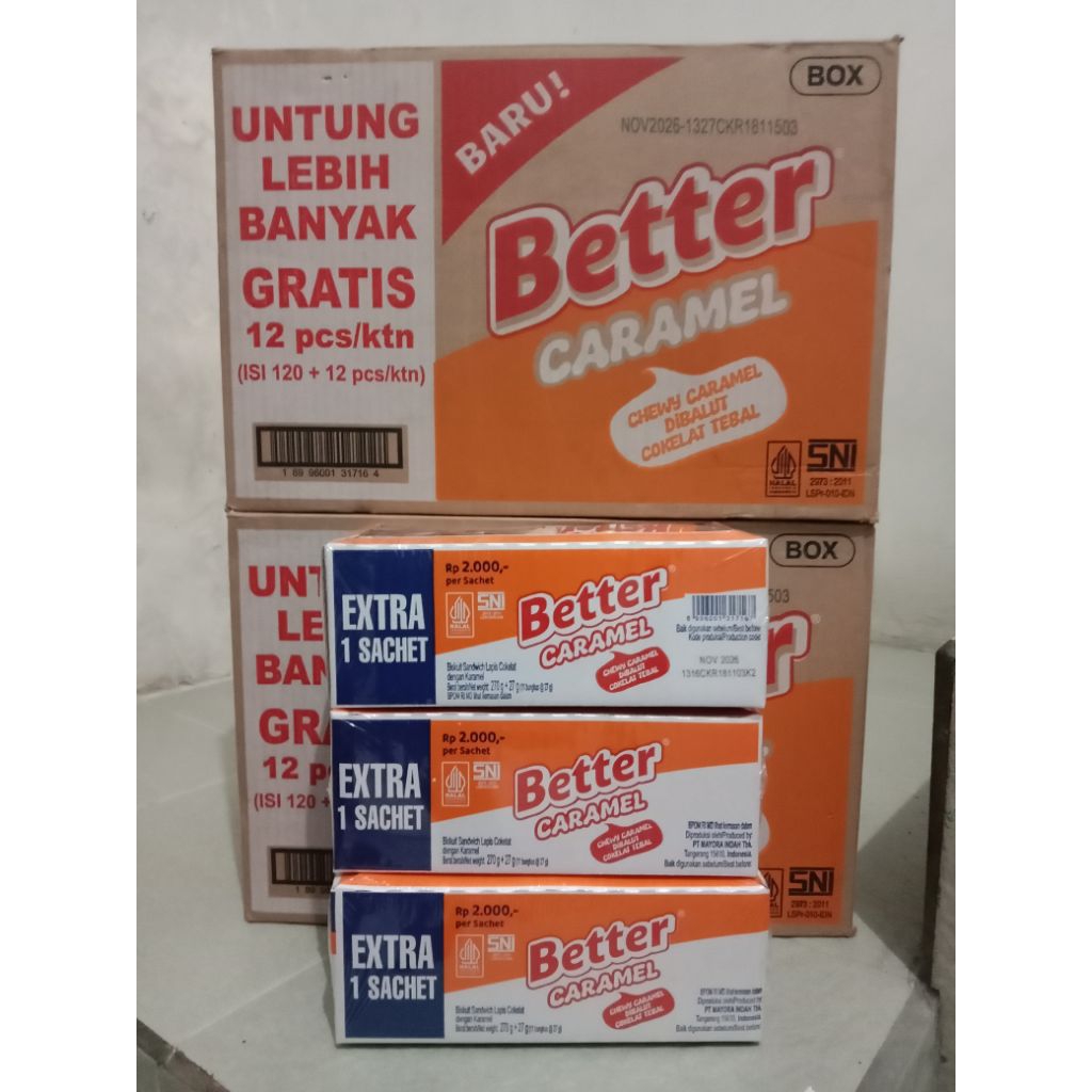 Jual BETTER CARAMEL DAN COKELAT BOX (1 BOX ISI 10+1) | Shopee Indonesia