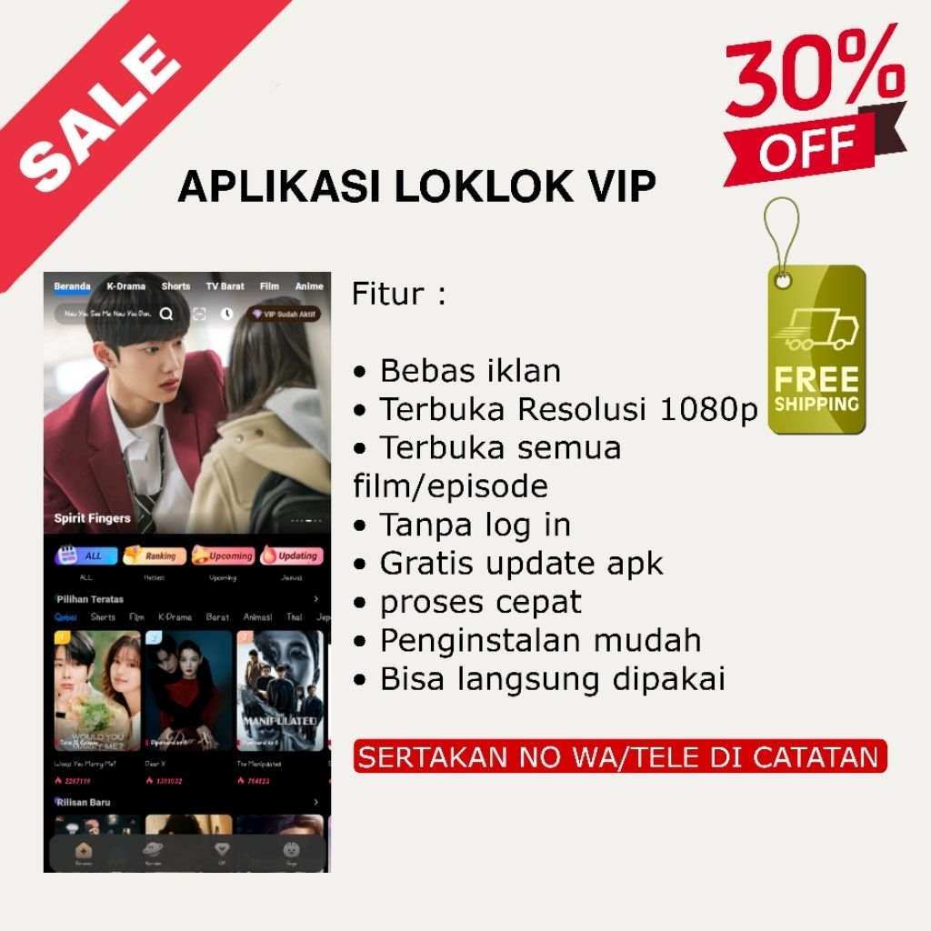 Jual LOKLOK VIP 1 TAHUN TANPA IKLAN - APLIKASI/SOFTWARE | Shopee Indonesia