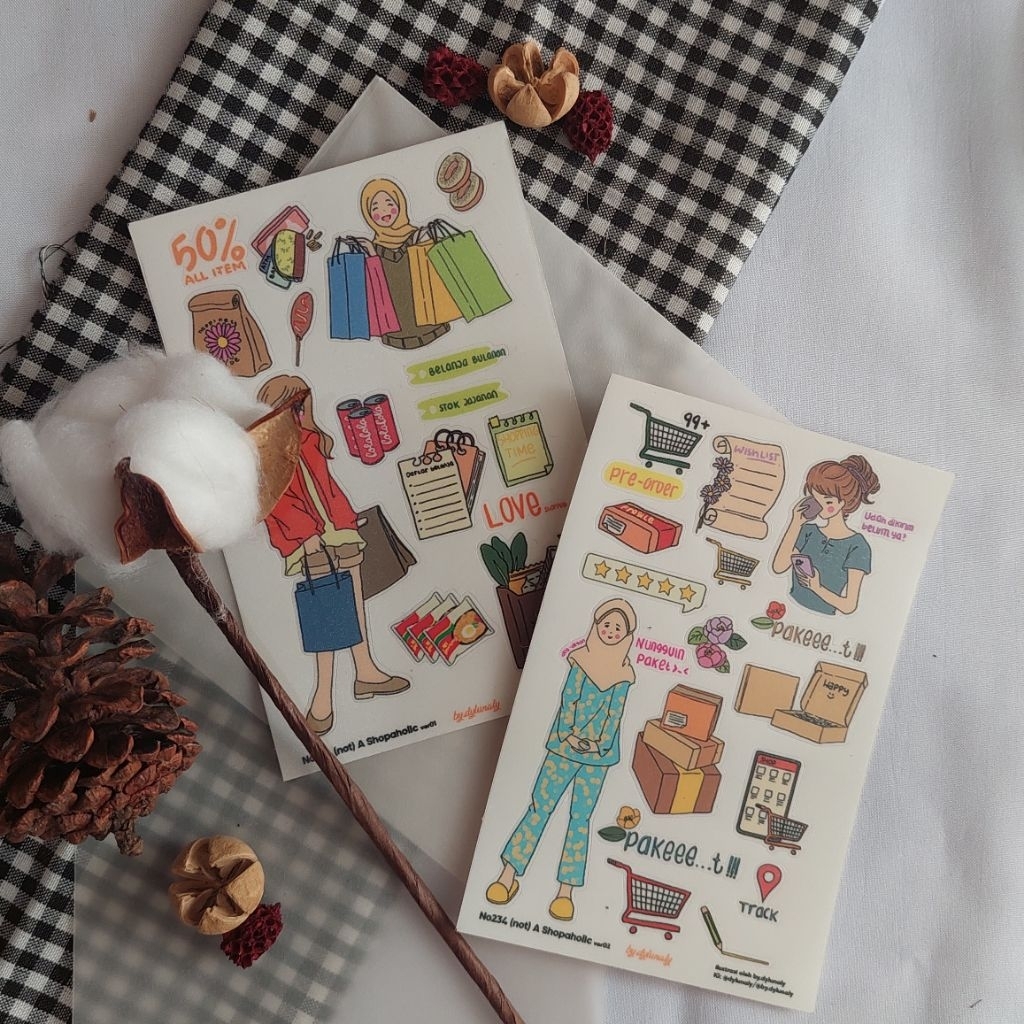 Jual Sticker - A Shopaholic | Shopee Indonesia
