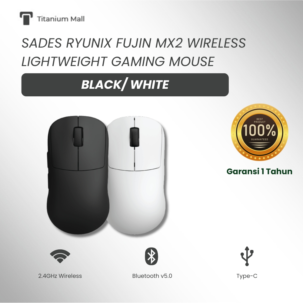 Jual RYUNIX Fujin MX2 Gaming Mouse Tri-Mode Wireless/Bluetooth/USB Type ...
