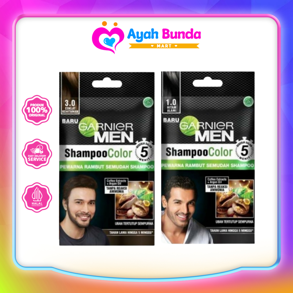 Jual Garnier Men Shampoo Color Hair Color 20ml | Pewarna Rambut Pria ...