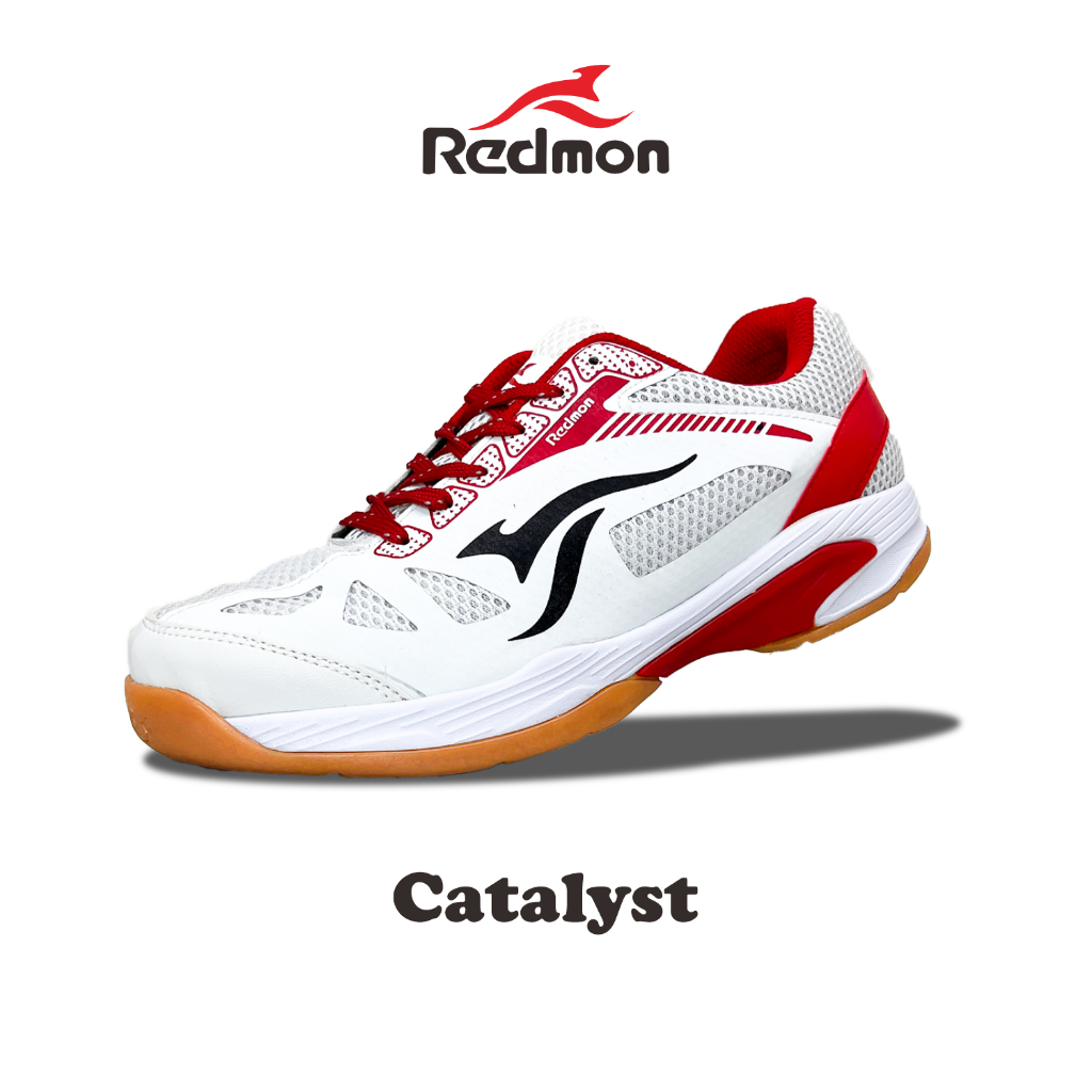 Jual Redmon Sepatu Badminton Catalyst Putih Merah Bulutangkis Unisex ...