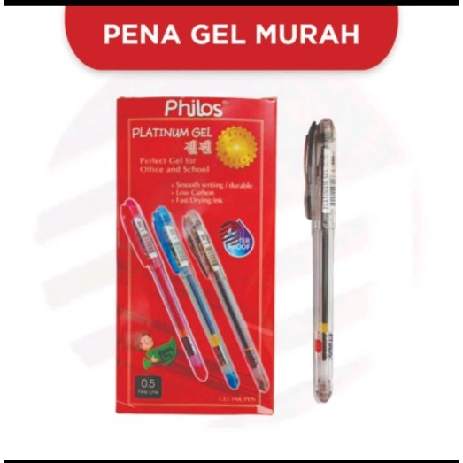 Jual Pulpen Gel Platinum free 3 refill harag 1 kotak isi 12 buah