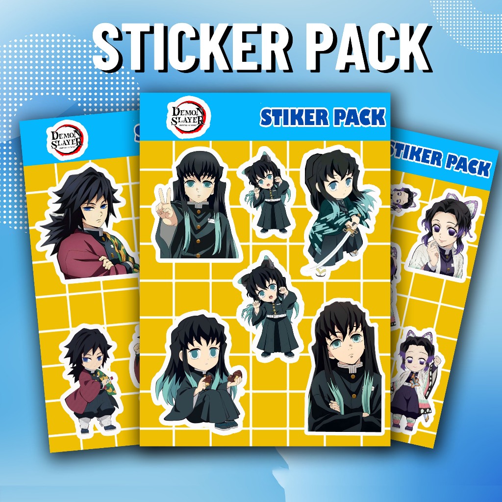 Jual Stiker Pack GIYU,MUICHIRO,SHINOBU ANIME DEMON SLAYER Sticker Untuk ...
