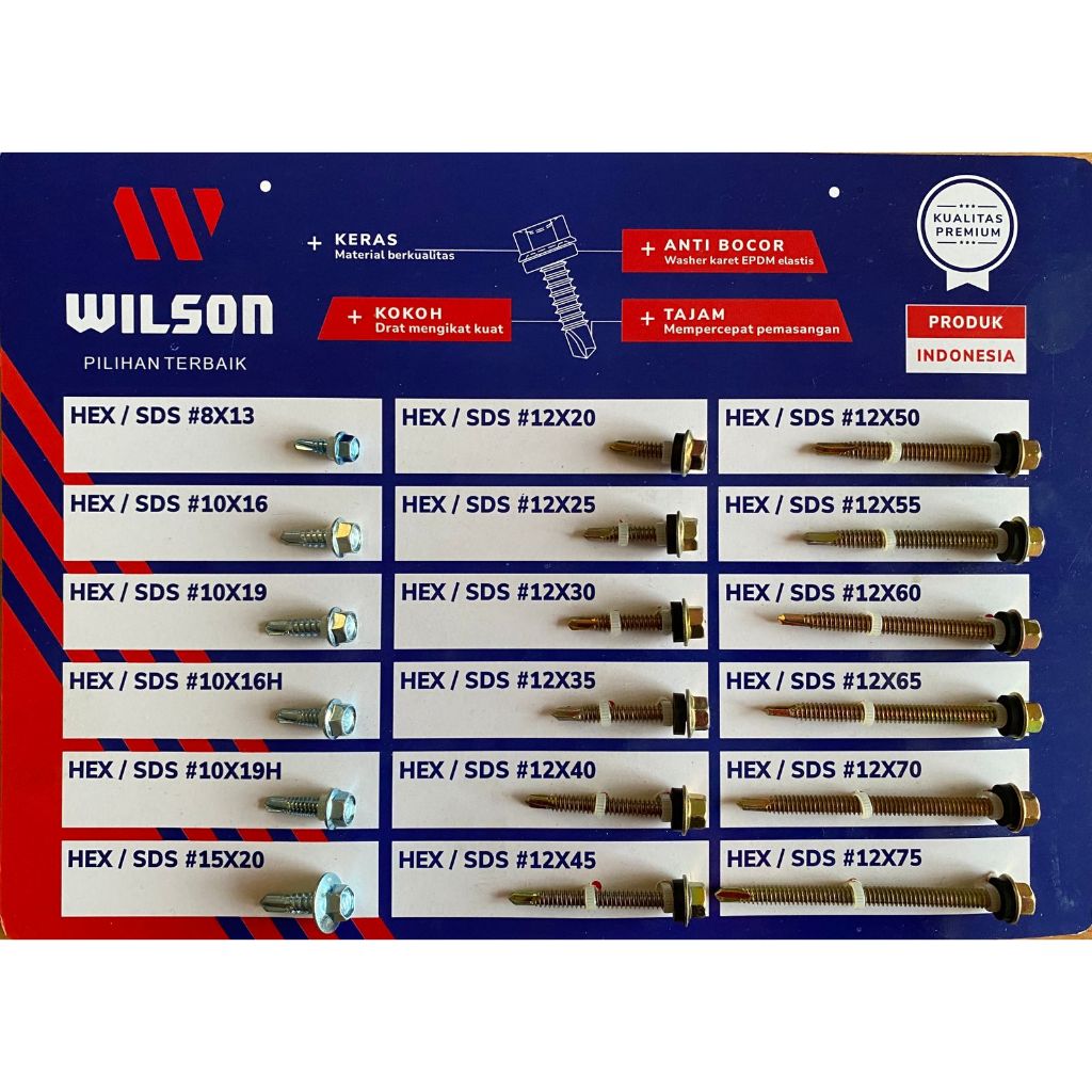 Jual [1 BOX] LENGKAP! Sekrup Roofing Wilson - Baut Sekrup Baja Ringan ...