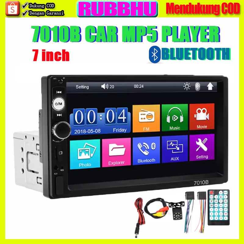 7010B Head Unit Double Din 7 Inch Bluetooth Audio Car MP5 Player HD In Touch Screen Radio