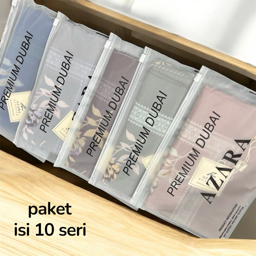 10 PCS HIJAB AZARA MOTIF PREMIUM PACKING POUCH LOGO