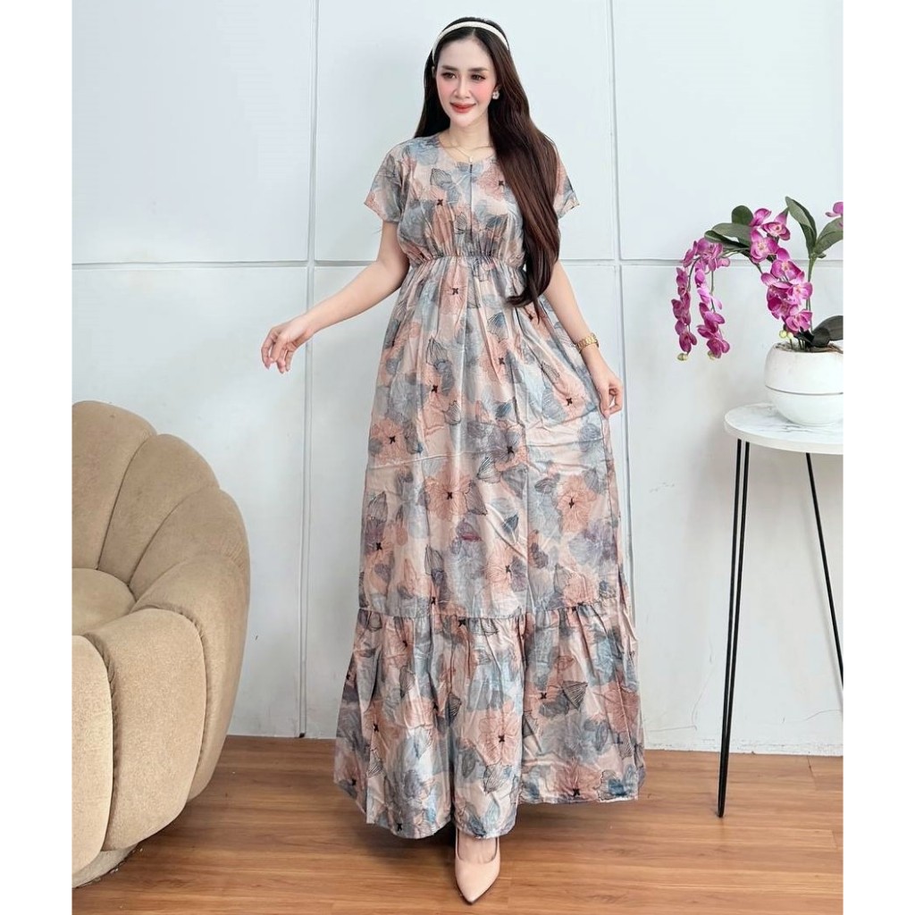 Dress Daster Panjang Bahan Rayon Jumbo Ld 120 Baju Wanita Kekinian