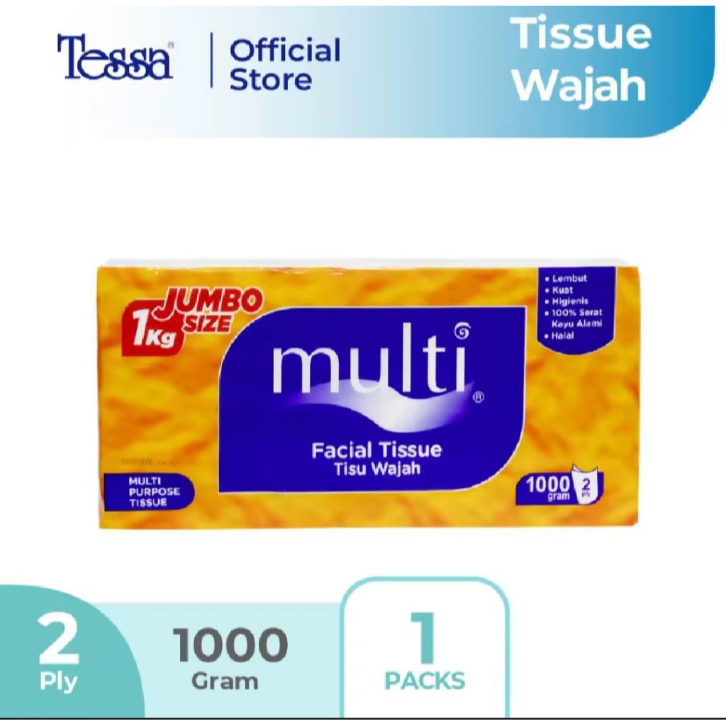 TISSU WAJAH MULTI 2 PLY 1000 GRAM