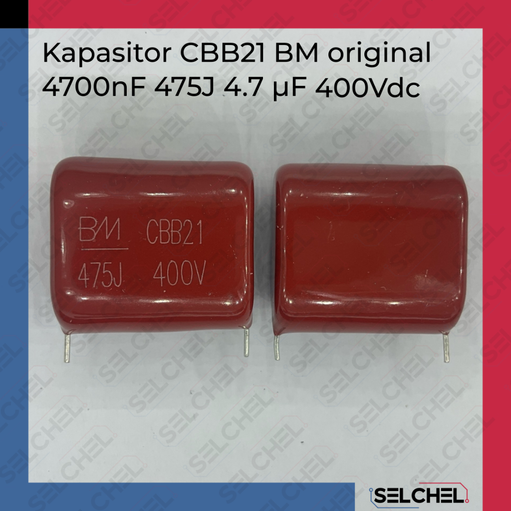Jual Kapasitor Film CBB21 4u7 4700uF 400V 475J BM Original Merah Pitch ...