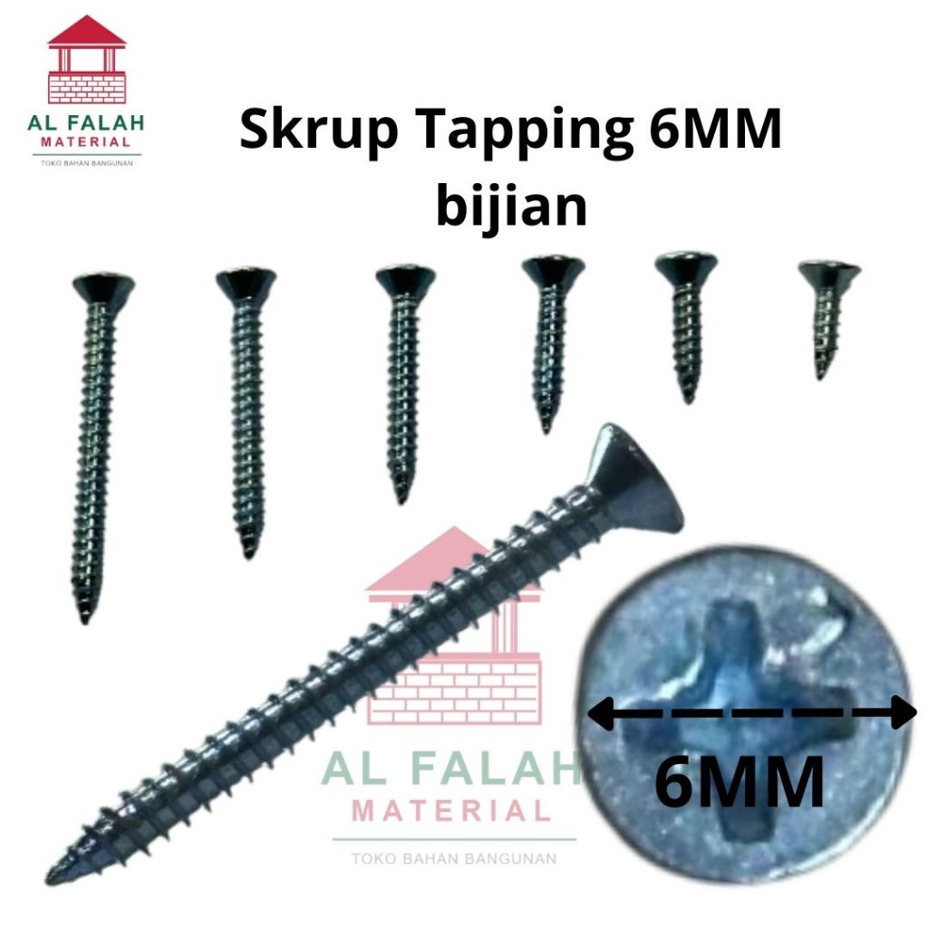 Jual Sekrup FAB Tapping Putih 6MM, Skrup Tembok 20 Pcs, 50 Pcs | Shopee ...