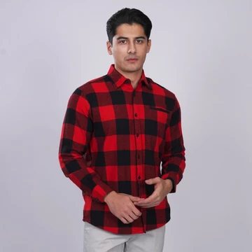 Casella Kemeja Pria Flanel Lengan Panjang Flanel Casual Shirt
