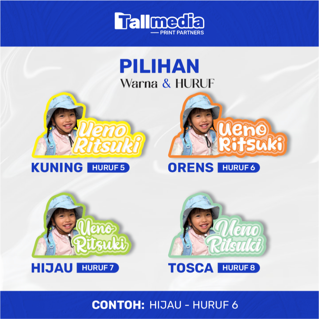 Jual Stiker custom nama & foto | desain bebas, bahan vinyl anti air ...