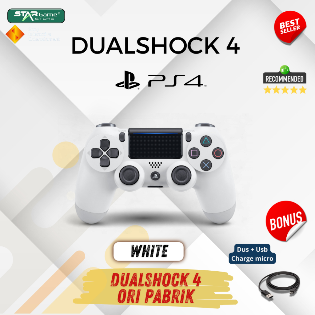 Jual Stik Ps4 Wirreless Controler Stik Ps4 Ori Pabrik White | Shopee ...