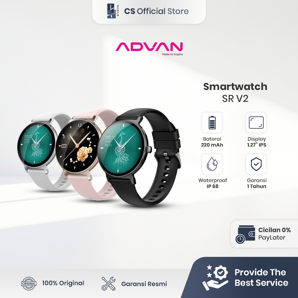 Jual ADVAN Smartwatch SR V2 | AI Voice Assistant | Wireless Bluetooth ...