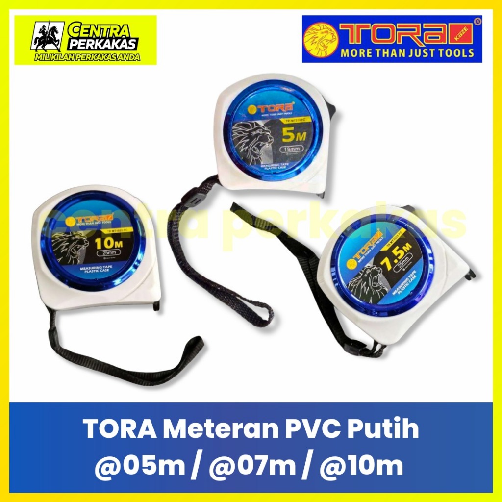 Jual Tora Meteran Body Putih 5m /7,5m/10m Tape Measure/Meteran PVC ...