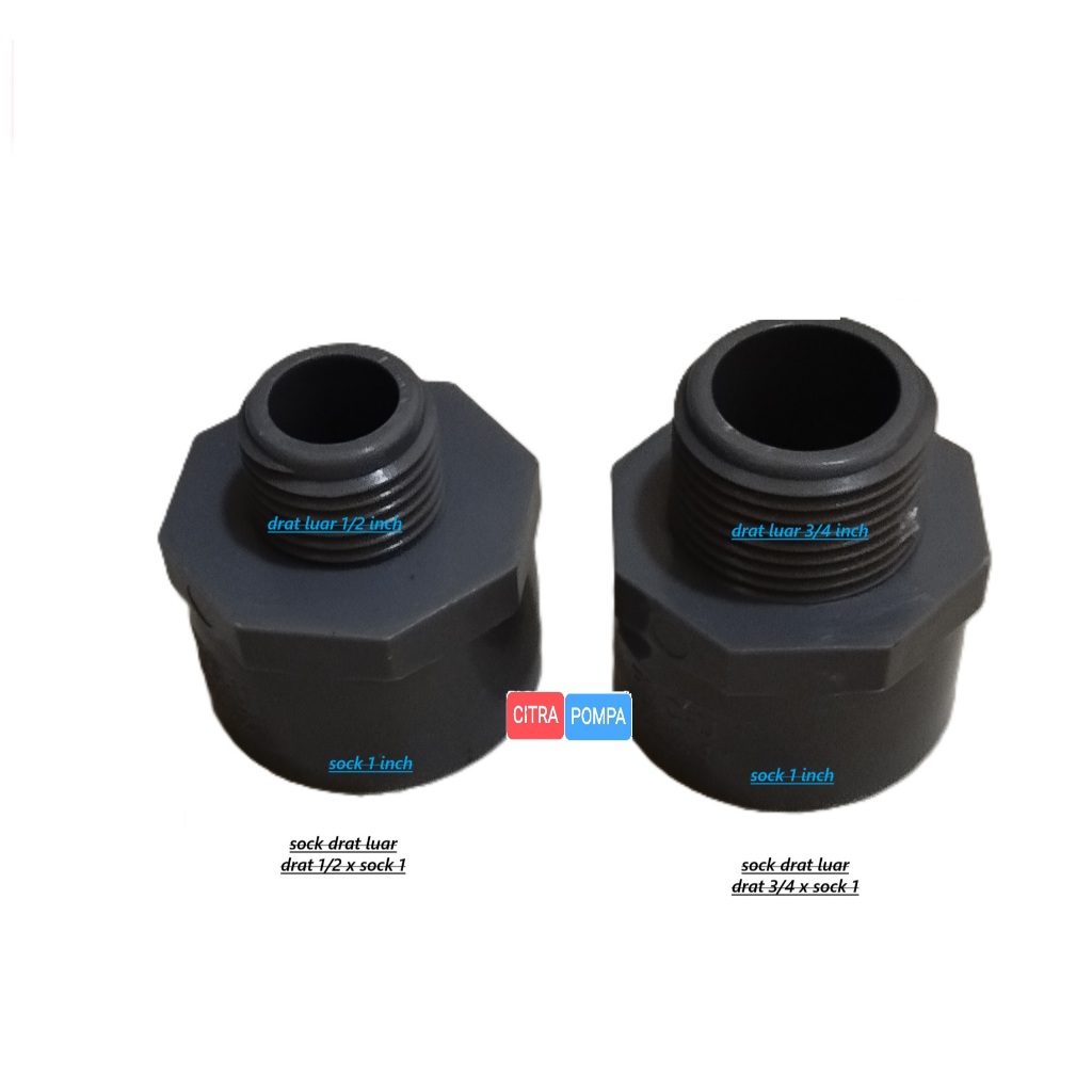 Jual Sock drat luar 1/2 x 1 inch / SDL 3/4 x 1 inch / valve socket ...