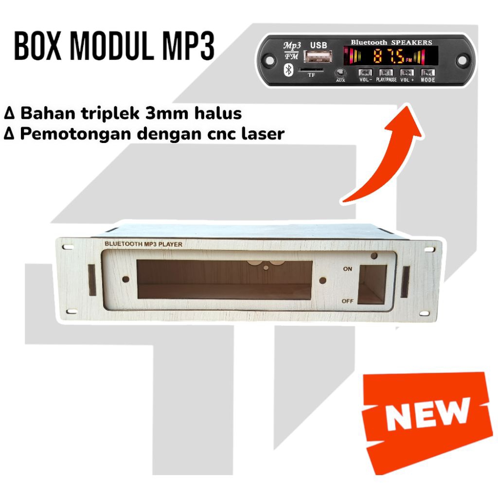 Jual Box Modul MP3 Triplek 3mm CNC Laser Presisi | Kotak Bluetooth ...