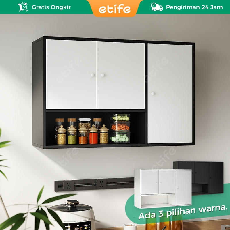 E-TIFE Lemari Gantung Rak Dapur Kitchen Set Atas 3 Pintu Minimalis