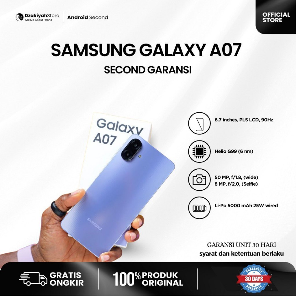 Jual SAMSUNG GALAXY A07 SECOND HP+BOX GARANSI | Shopee Indonesia