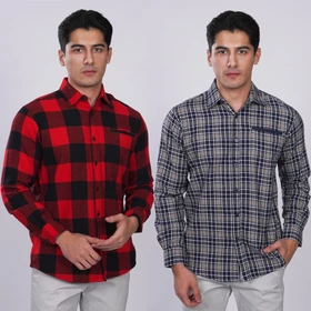Casella Kemeja Pria Flanel Lengan Panjang Flanel Casual Shirt