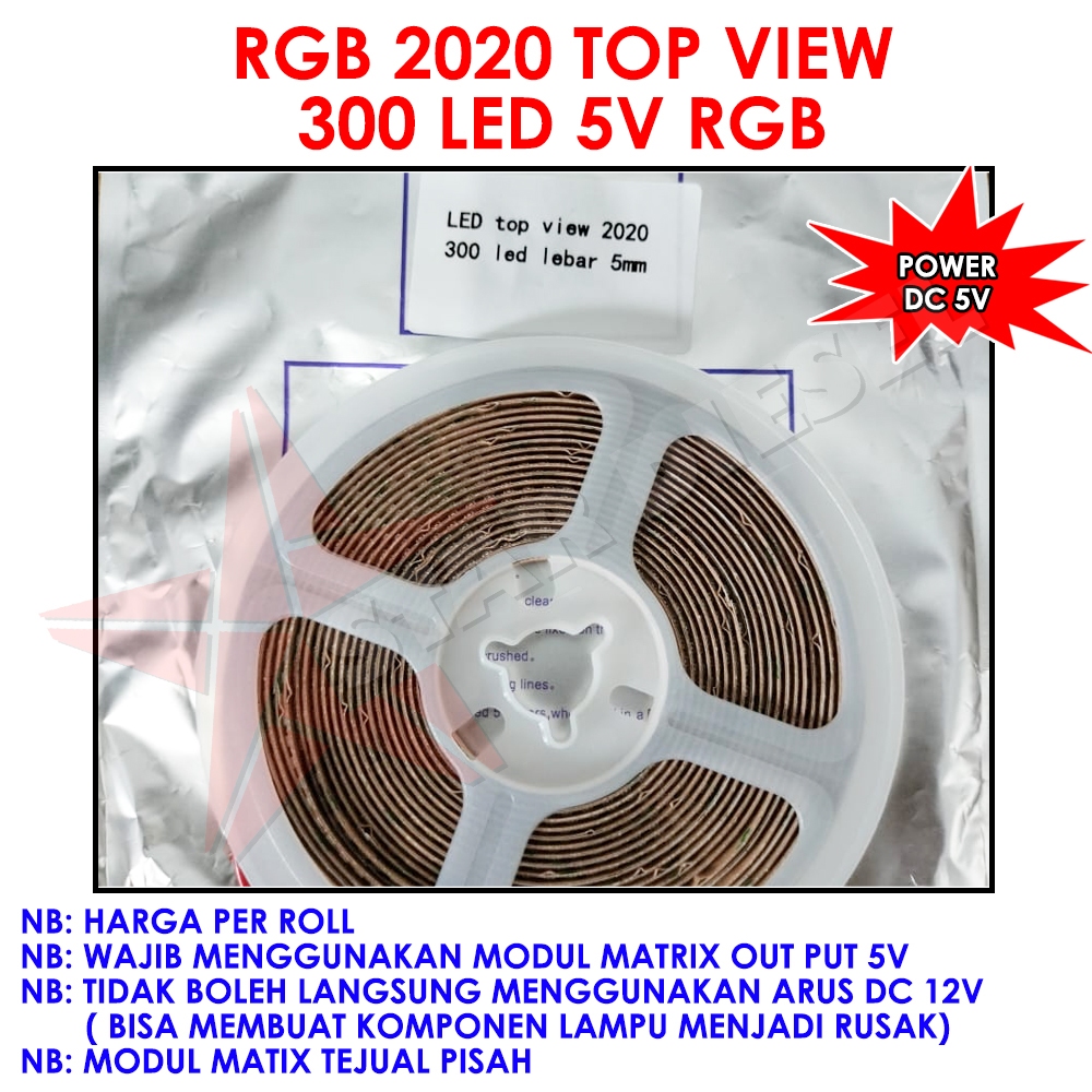 Jual RGB 2020 TOP VIEW 300 LED 5V RGB LED 300 LED 5MM | Shopee Indonesia